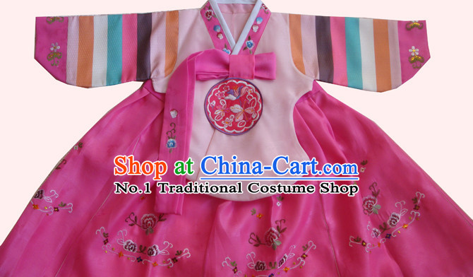 Traditional Korean Clothing Custom Made Kids Hanbok Dangui Chima Hair Accessory Norigae Petticoat