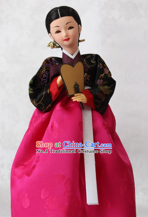 Korean Handmade Hwang Jin Yi Historic Character Silk Figurine