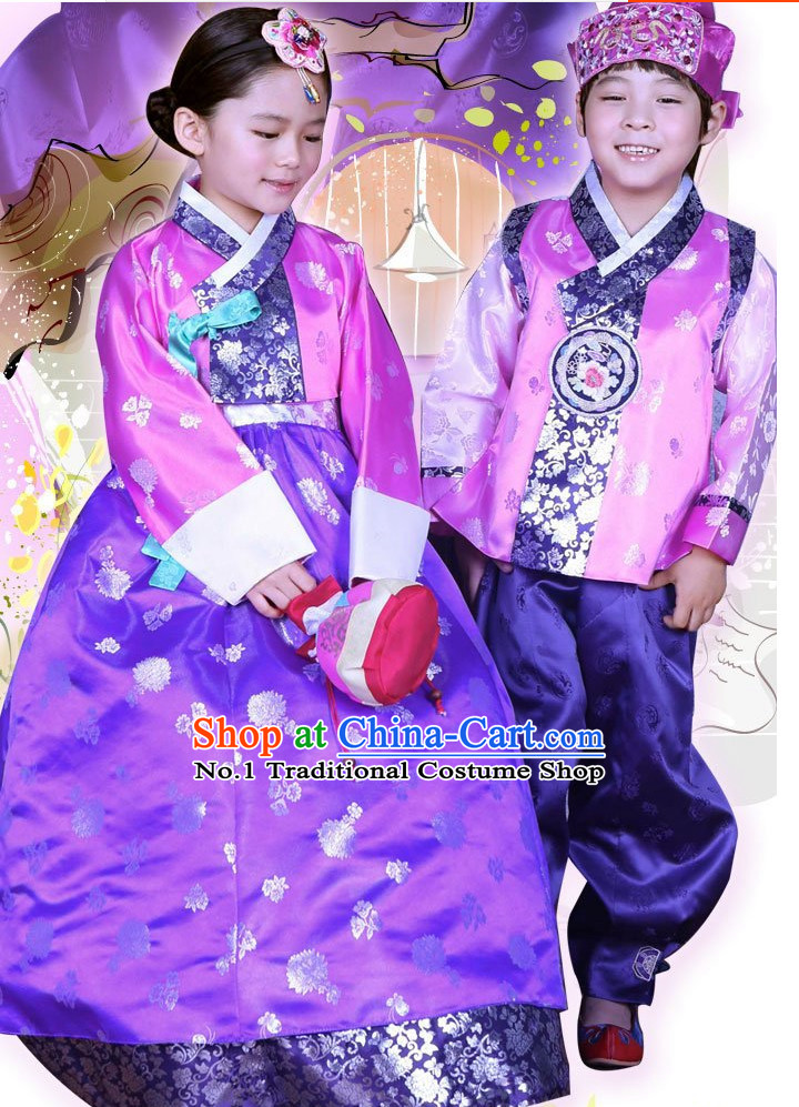 Korean Traditional Hanbok Clothing Dresses Kids Fashion Korean Childrens Clothes 2 Sets