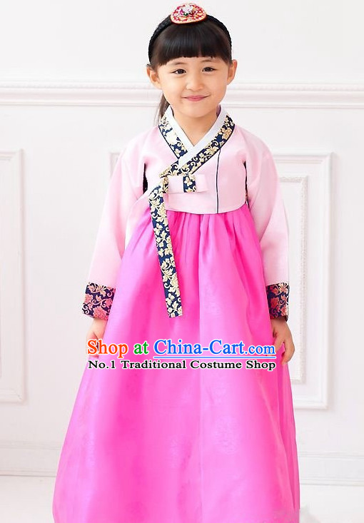 Top Korean Traditional Custom Made Birthday Hanbok Complete Set for Girls