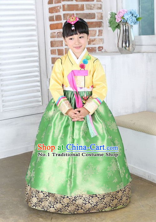 Top Korean Traditional Custom Made Birthday Hanbok Complete Set for Girls