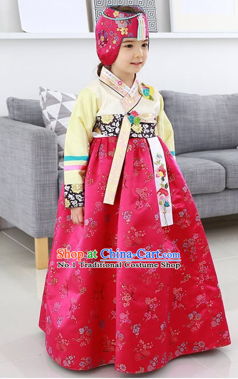 Top Korean Traditional Custom Made Birthday Hanbok Complete Set for Girls