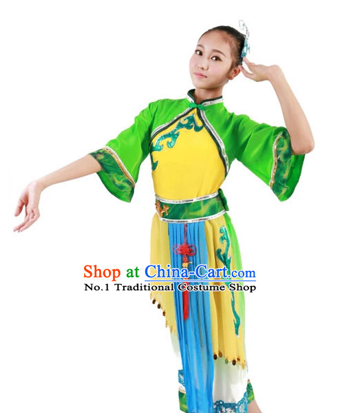 Chinese Dance Costumes Ethnic China Nationality Group Costumes for Women