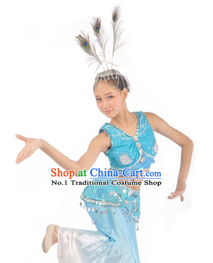 China Shop Chinese Peacock Dance Costumes Dancewear Complete Set for Women