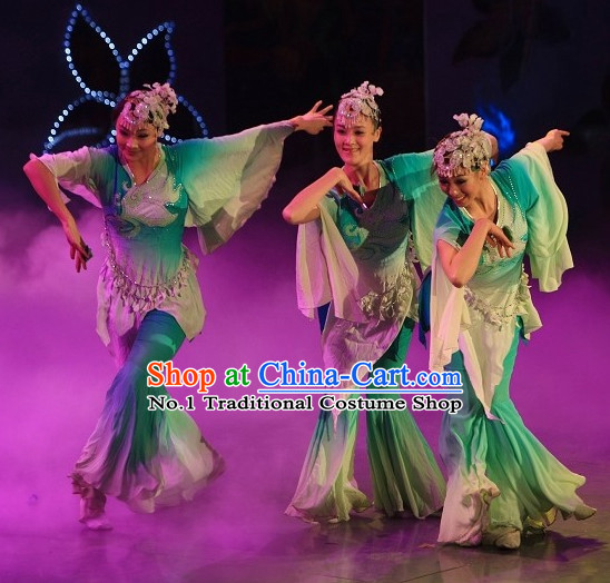 China Shop Chinese Classic Fan Dance Costumes Girl Dancewear for Women