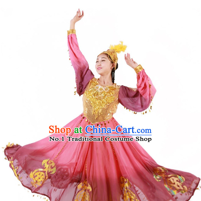 Custom Made Chinese Xinjiang Group Dance Costumes for Women