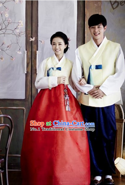 Korean Couple Formal Dresses Hanbok Costumes Hanboks Complete Set