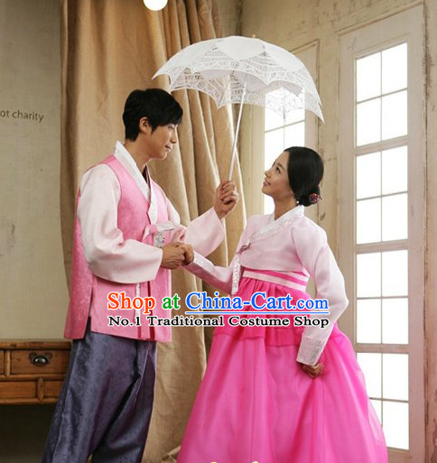 Korean Couple Special Day Hanbok Dresses Complete Set for Men and Women
