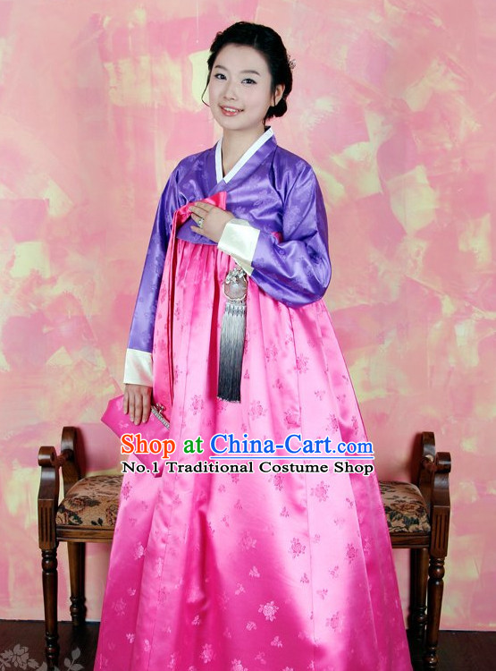 Traditional Korean Lady Hanbok Clothes Complete Set