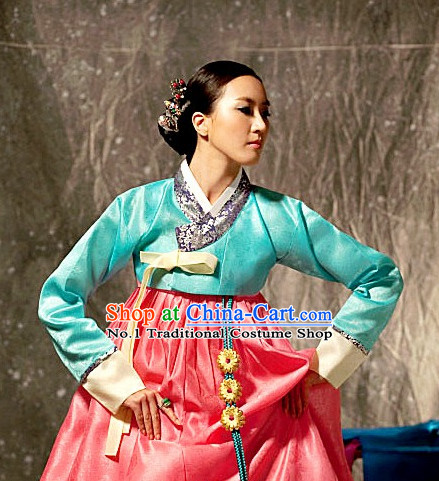 Korean Women Fashion Traditional Hanbok Wedding Dress Complete Set