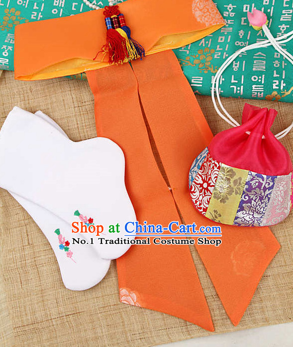 Korean Traditional Kids Birthday Sock Bag and Hat Set