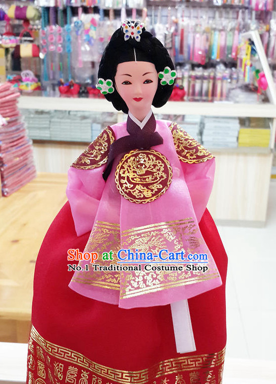 Korean Traditional Imperial Empress Silk Figurine Doll Arts