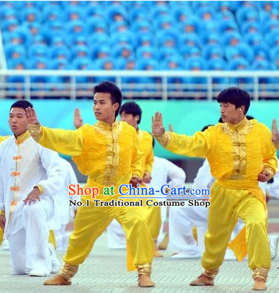 Top Asian Chinese Martial Arts Qi Gong Yoga Long Sleeved Uniform for Men