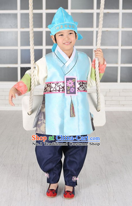 Korean Fashion National Costumes Hanbok Clothes Complete Set for Kids