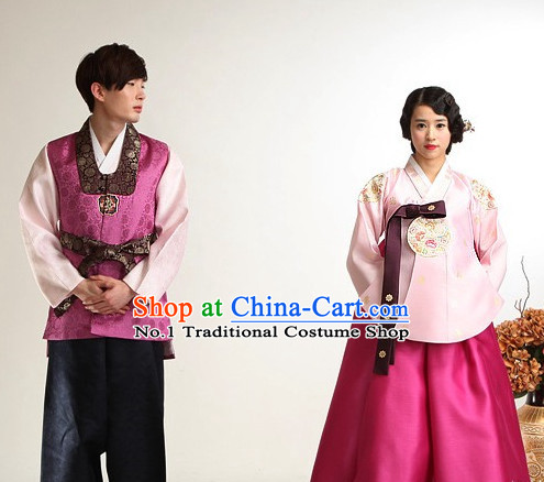 Korean Bridal Wedding Dress 2 Complete Sets for Brides and Bridegrooms