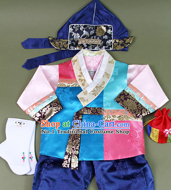 Top Korean Hanbok National Costumes Complete Set for Kids