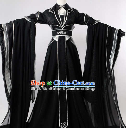 Chinese Black Swordsmen Hanfu Cosplay Halloween Costumes Carnival Costumes for Men