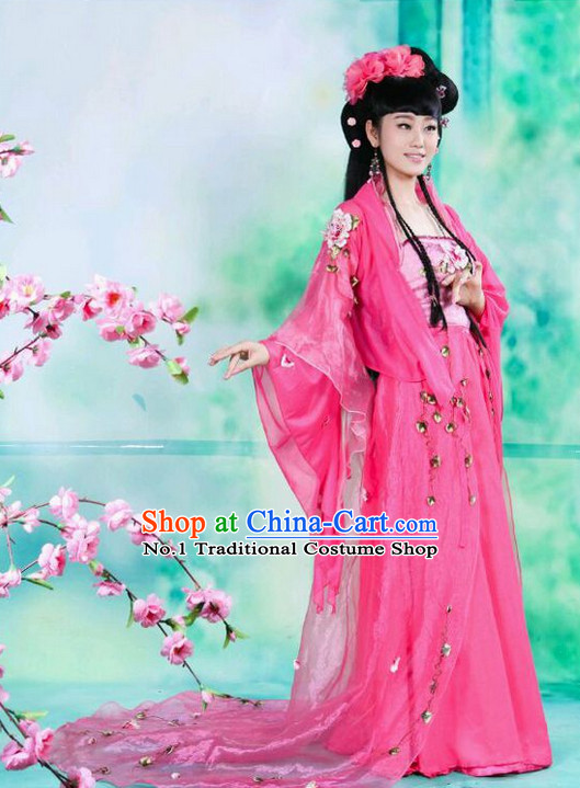 Chinese Princess Costumes Asian Fashion and Hair Decorations Complete Set for Women