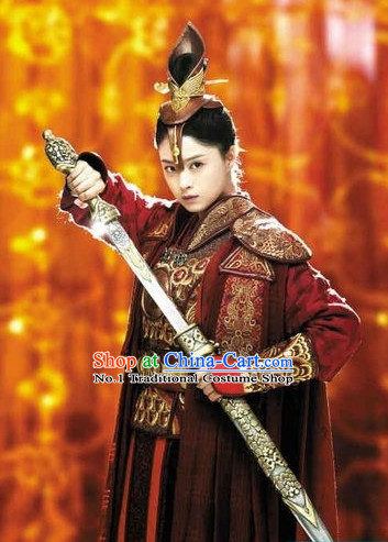 Asian Fashion Chinese General Armor Costumes Complete Set for Women