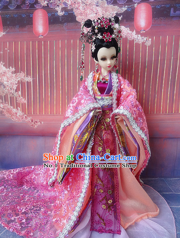 Asia Fashion China Civilization Chinese Princess Robe and Hair Accessories Complete Set