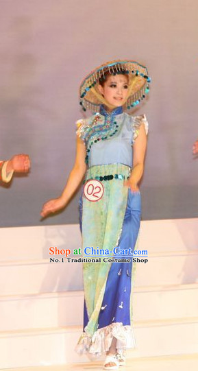 Oriental Clothing Chinese Dance Costumes and Hat Cheap Dance Costumes