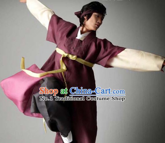 Top Korean Traditional Custom Made Ancient Swordsmen Hanbok Complete Set for Men