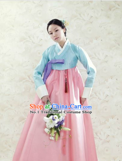 Traditional Korean Custom Made Hanbok Dresses Complete Set for Ladies