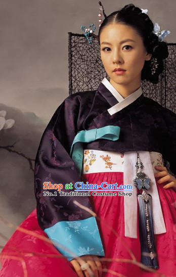 Traditional Korean Mother Custom Made Ladies Hanbok Costumes Complete Set