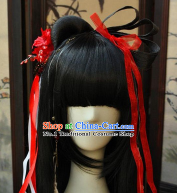Asian Traditional Chinese Long Wig Ancient Costumes Wigs for Teenagers