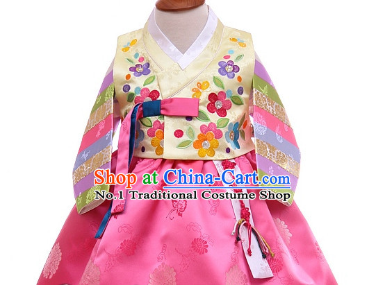 Traditional Korean Custom Made Children Birthday Ceremonial Hanbok Complete Set