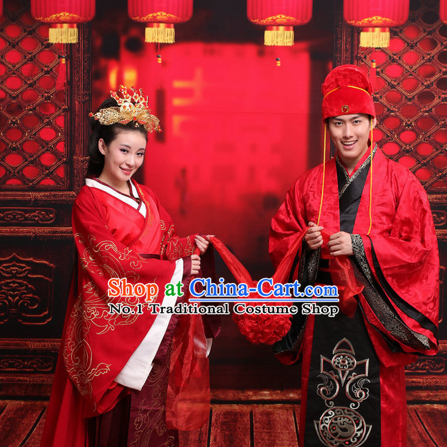 China Wedding Chinese Ancient Costume Bridal Wedding Clothing and Hair Jewelry