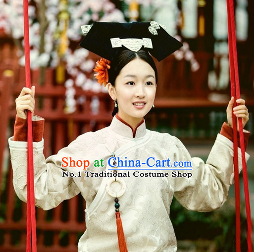 China Fashion Manchu Cheongsam Costumes Hair Accessories Full Set