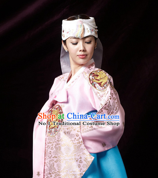 Korean Traditional Wedding Dress Dangui Hanbok Clothes Complete Set