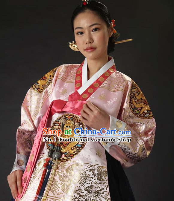 Korean Traditional Roayl Hanbok Dress Dangui Outfit Complete Set