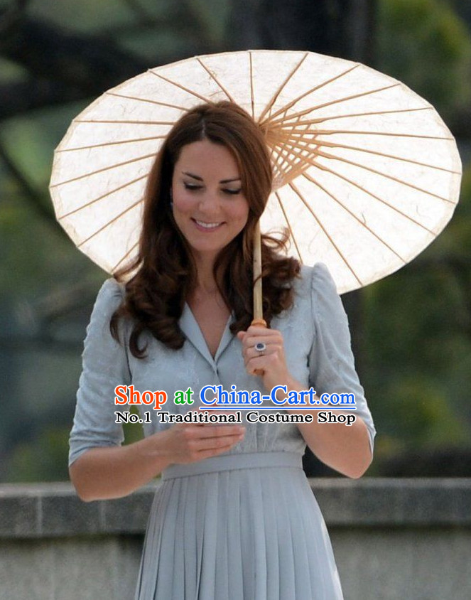 Top Chinese Traditional Handmade Pure White Umbrella