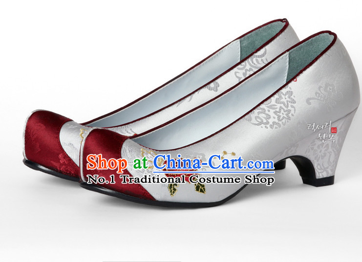 Korean Traditional Wedding Bridal High Heel Shoes for Brides