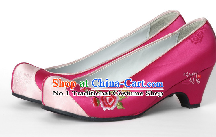 Korean Traditional Wedding High Heel Shoes for Brides