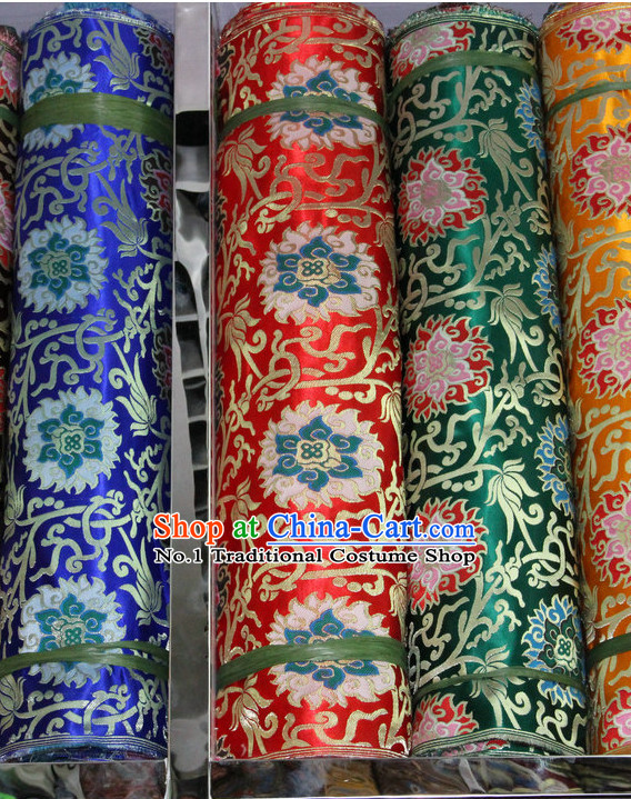 Tibetan Brocade Embroidered Fabric Dress Material