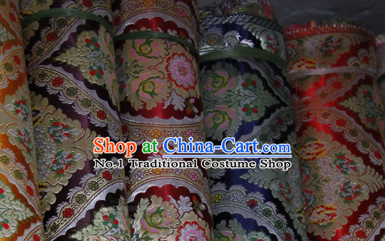 Asian Tibetan Brocade Embroidered Fabric Sewing Material Upholstery Material