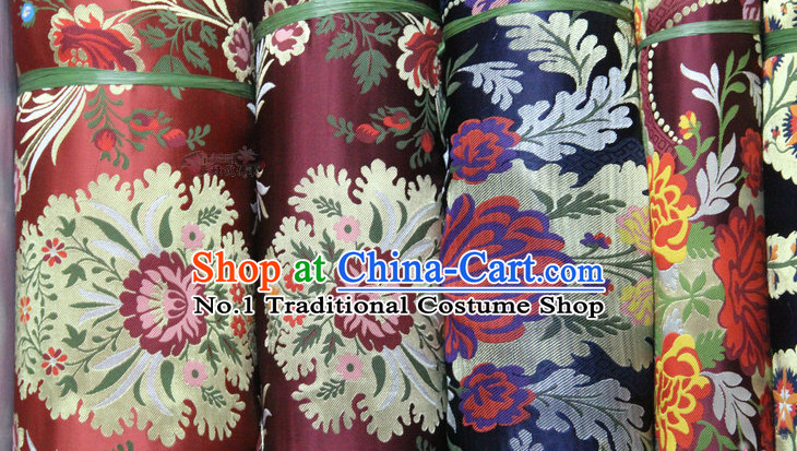 Chinese Brocade Upholstery Embroidered Fabric Dress Materials