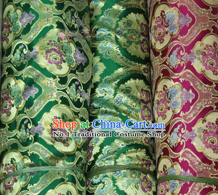 Chinese Traditional Brocade Upholstery Embroidered Fabric Dress Material