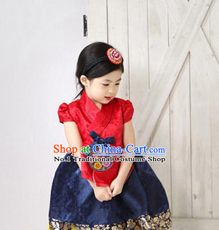 Korean Traditional Dress Kids Plus Size Dancing Clothing Complete Set