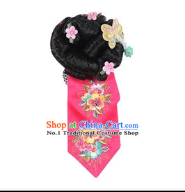 Korean Traditional Black Wig and Headbands