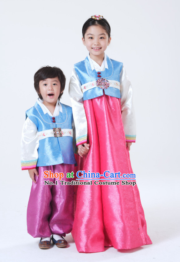 Traditional Korean Clothing 2 Sets for Brother and Sister