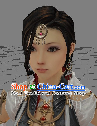 Custom Made According to Your Picture Asian Chinese Ancient Traditional Female Long Wigs and Hair Accessories