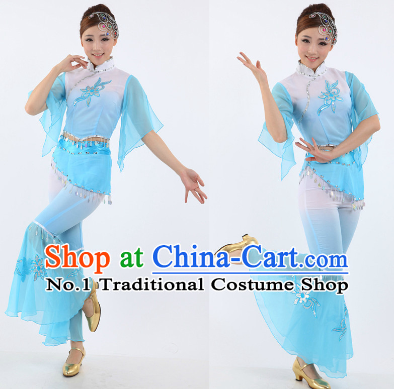 Chinese Fan Dance Costumes Apparel Dance Stores Dance Gear Dance Attire for Women