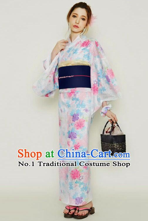 Japanese Classical Yukata Female Kimono Complete Set