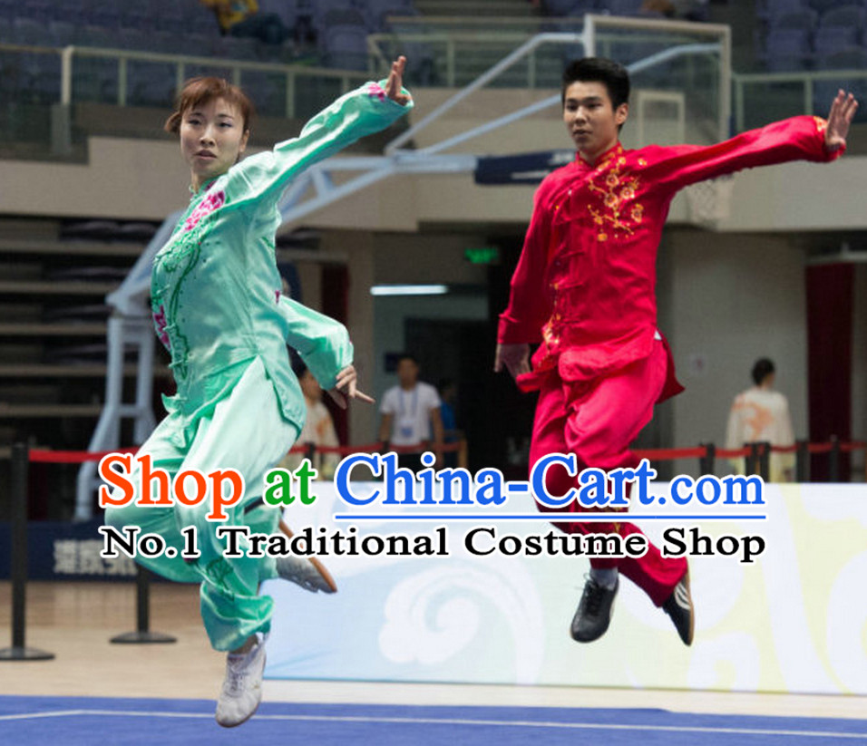 Top Red Tai Chi Qi Gong Yoga Clothing Yoga Wear Yang Tai Chi Quan Kung Fu Pants and Blouse Uniforms for Men