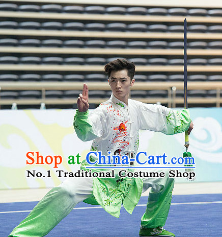 Top Embroidered Tai Chi Sword Championship Costumes Taijiquan Costume Aikido Chikung Tichi Swords Uniforms Quigong Uniform Thaichi Martial Arts Qi Gong Combat Clothing Competition Uniforms