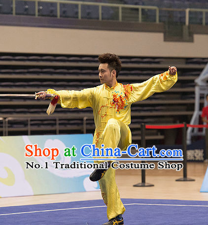 Top Embroidered Tai Chi Sword Championship Costumes Taijiquan Costume Aikido Chikung Tichi Swords Uniforms Quigong Uniform Thaichi Martial Arts Qi Gong Combat Clothing Competition Uniforms